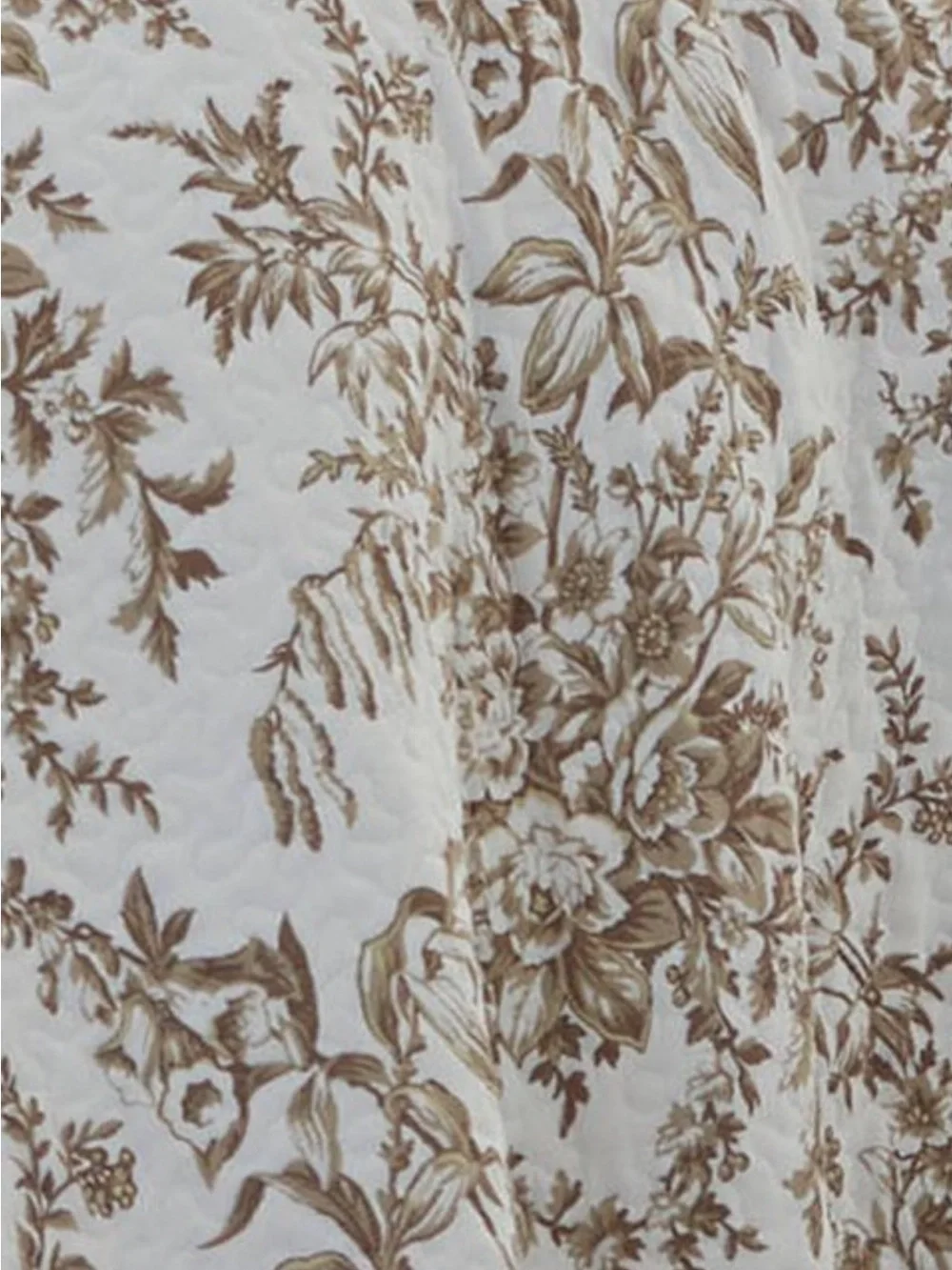 Laura Ashley~ Twin Bedford Floral Mocha 2Pc Quilt Set Reversible ~ 100% Cotton